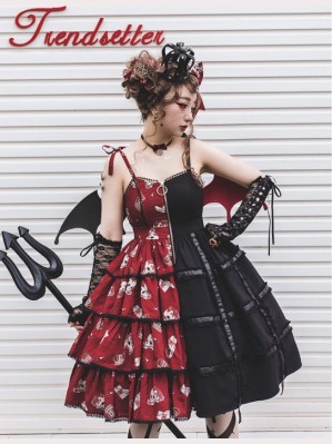 Flower Banquet Split Color Gothic Lolita Dress JSK (FB01)